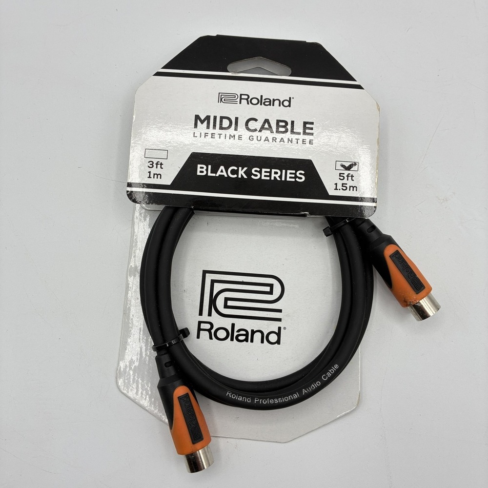 Roland Black Series MIDI Cable 5ft 1.5m RMIDI-B5 New Professional Audio